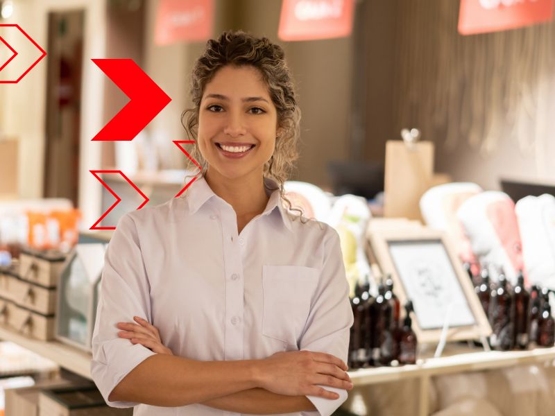 Comerciante que usa automação comercial para redes de lojas