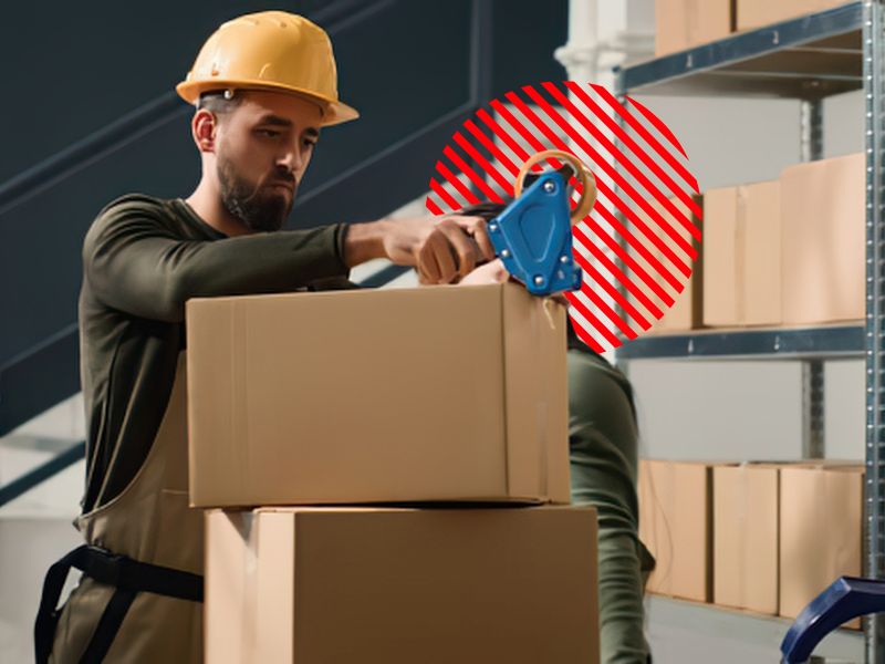 trabalhador organizando caixas com produtos com o intuito de evitar compras emergenciais